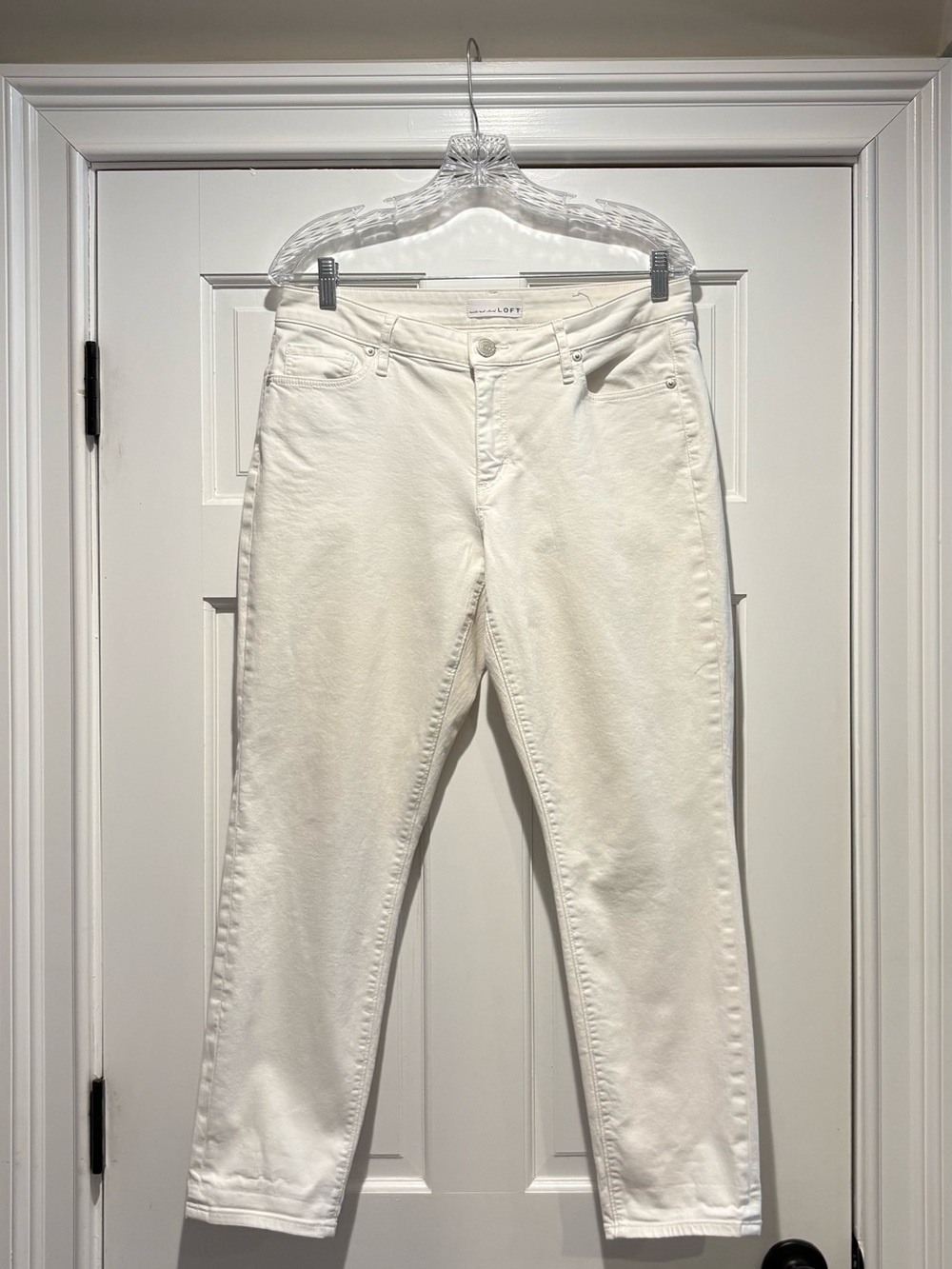 LOFT‎ Size 10 Curvy Skinny Crop White Jeans